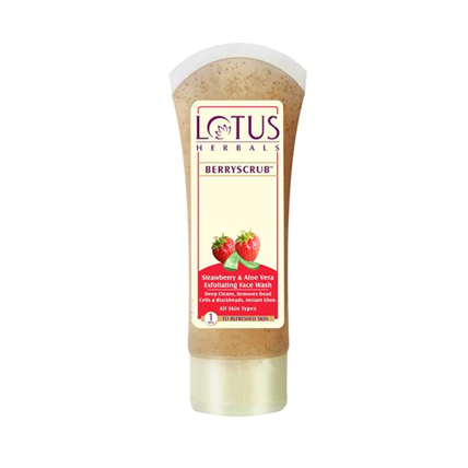 Lotus Herbals Face Scrub Berry Strawberry And Aloe Vera